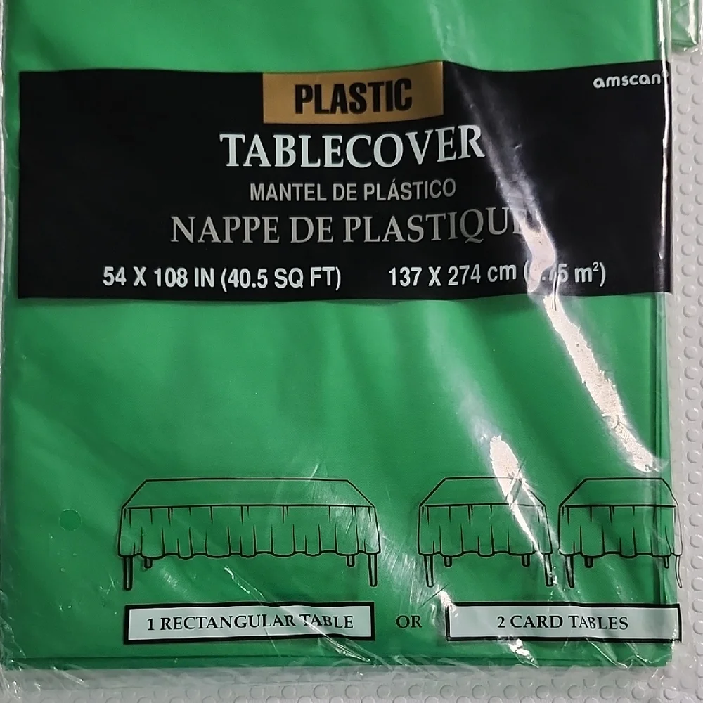 Green Plastic Tablecovers - Pack of 6